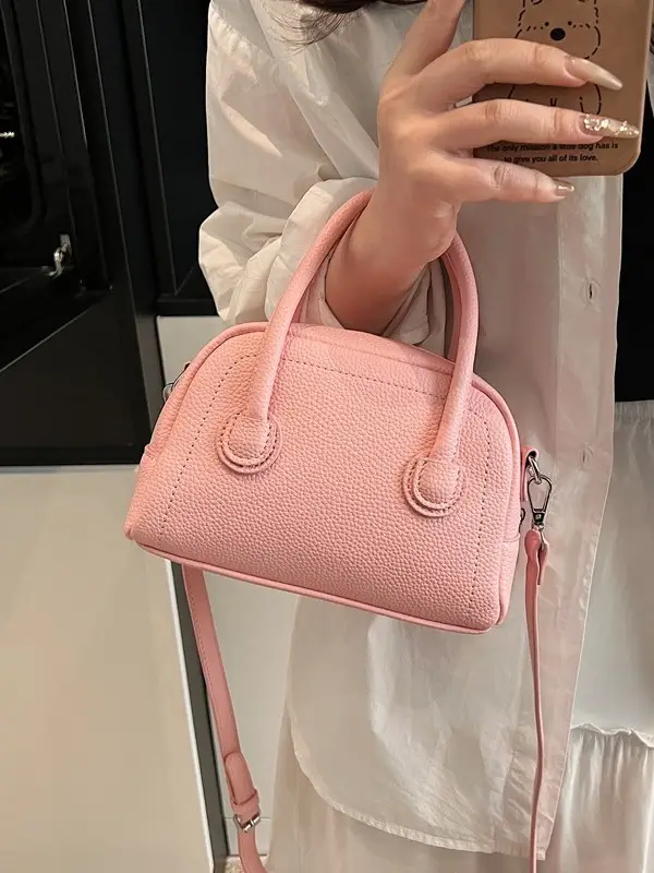 Pink Textured Shoulder Bag for Women 2026 - Image 7