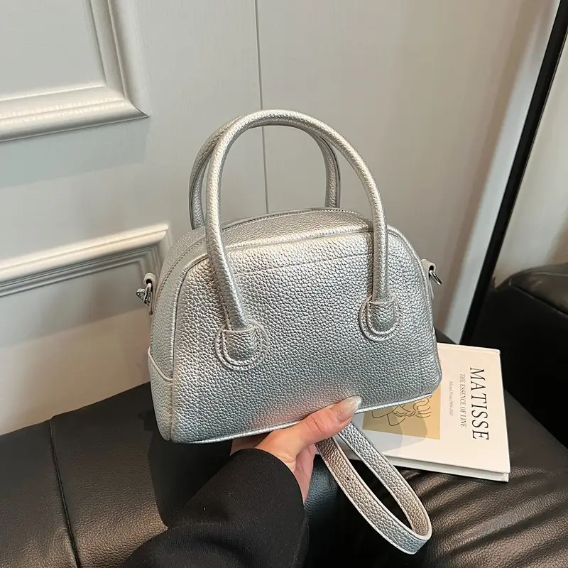 Pink Textured Shoulder Bag for Women 2026 - Image 3