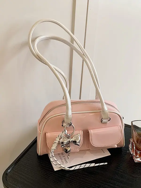 Pink Cross-Border Shoulder Bag with Diamond Charm - Image 9