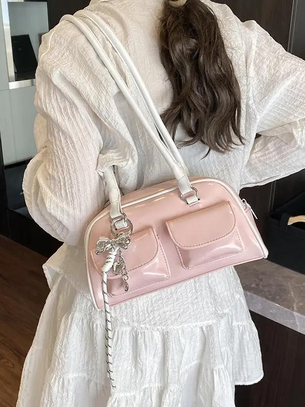Pink Cross-Border Shoulder Bag with Diamond Charm - Image 10