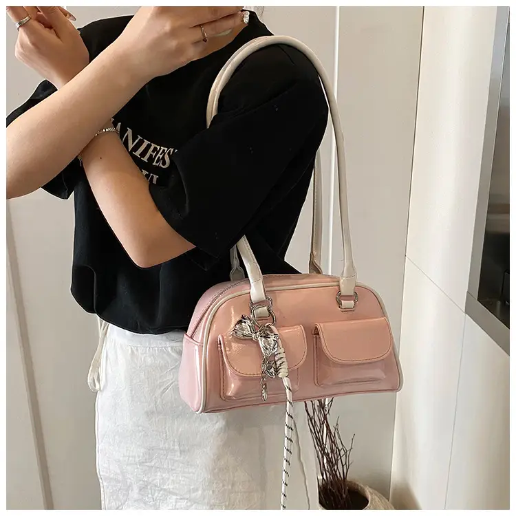 Pink Cross-Border Shoulder Bag with Diamond Charm — feature 13