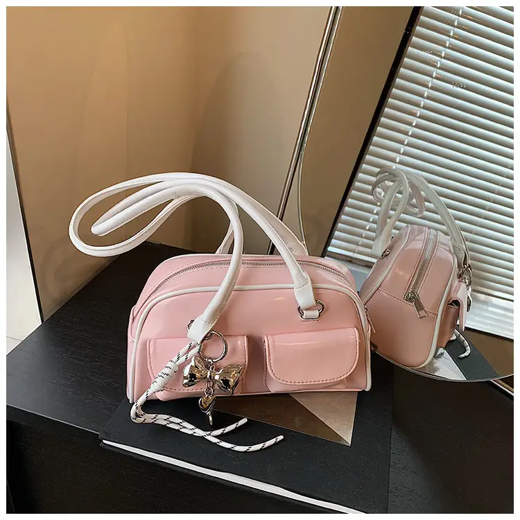 Pink Cross-Border Shoulder Bag with Diamond Charm — feature 27