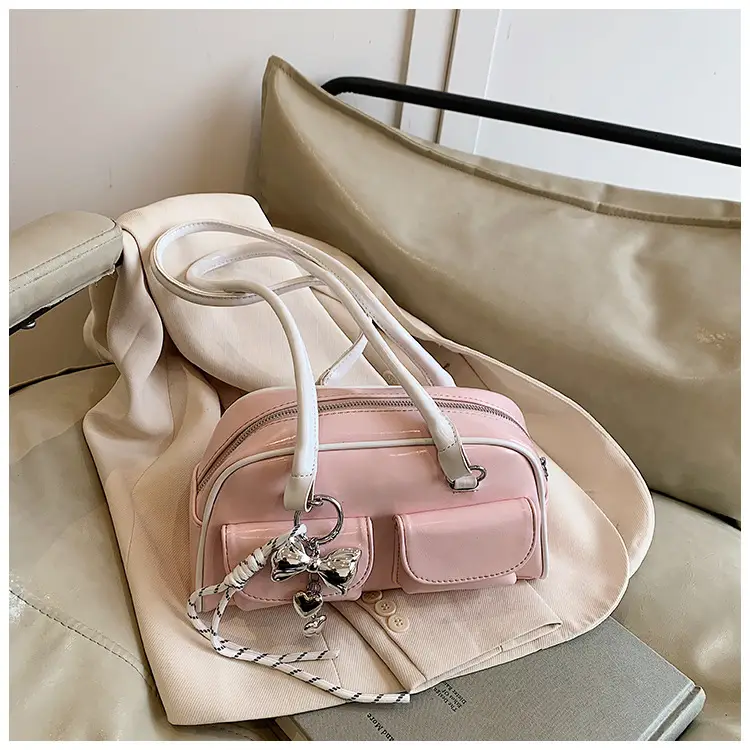 Pink Cross-Border Shoulder Bag with Diamond Charm — feature 30