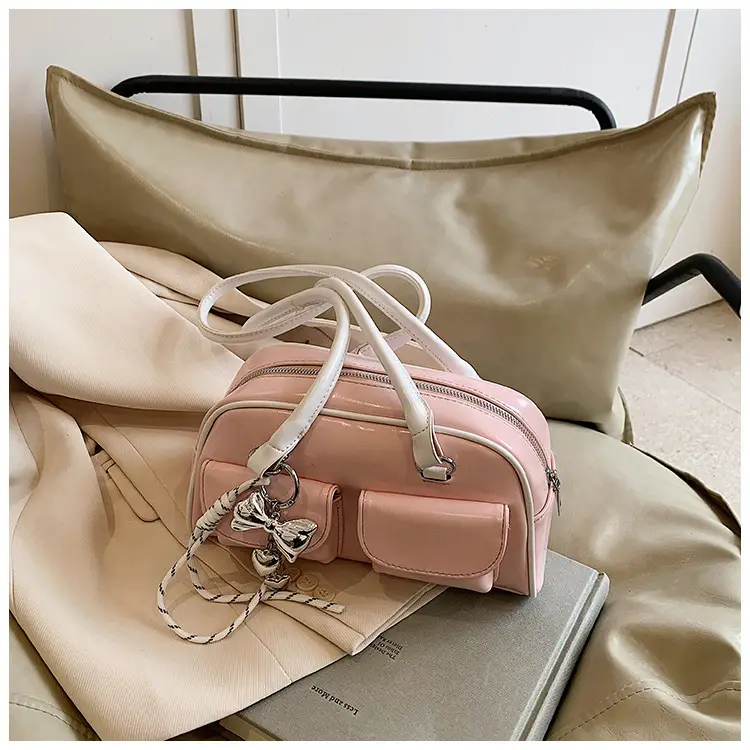Pink Cross-Border Shoulder Bag with Diamond Charm — feature 31