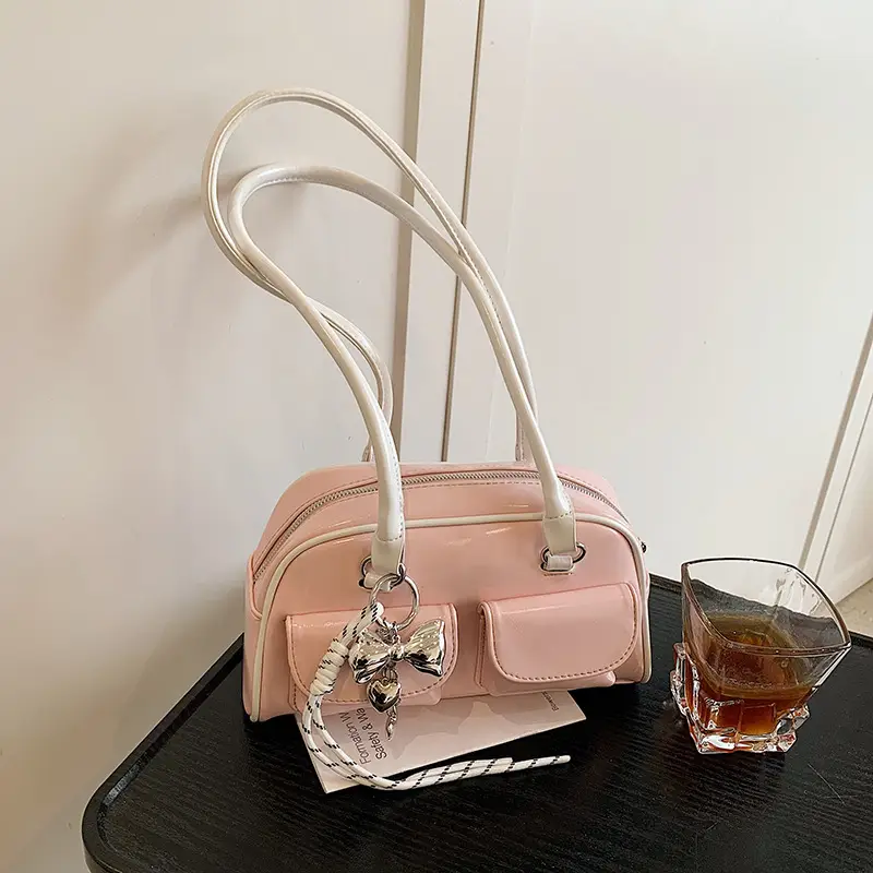 Pink Cross-Border Shoulder Bag with Diamond Charm - Image 2