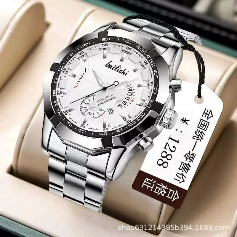 Men's Stainless Steel Chronograph Watch with Calendar & Waterproof - Image 3