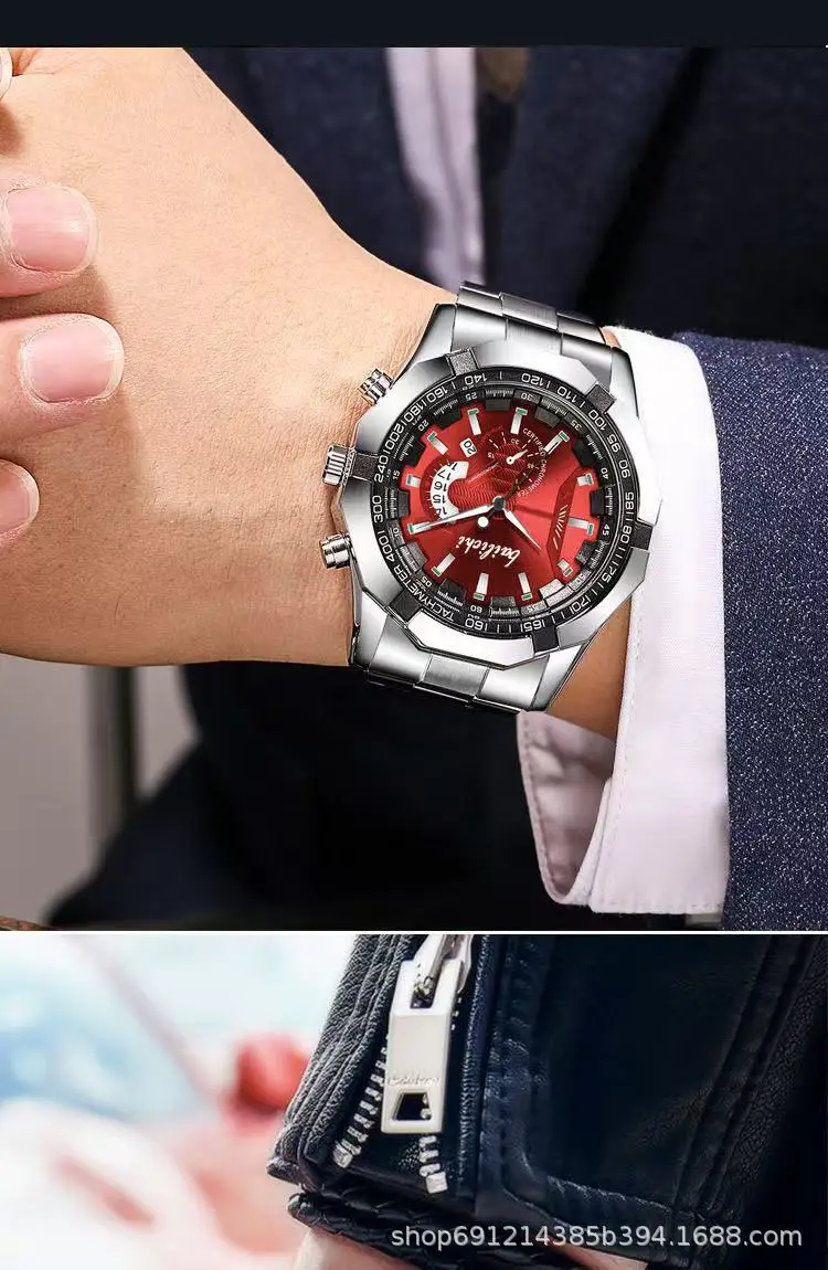 Men's Stainless Steel Chronograph Watch with Calendar & Waterproof — feature 12