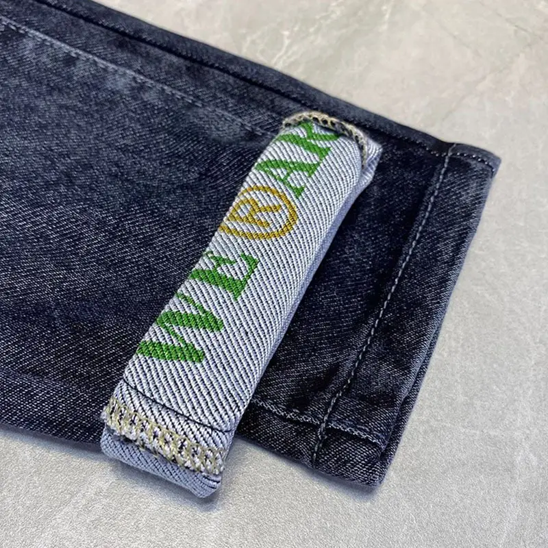 Men Dark Blue Drawstring Jeans with Harlan Logo