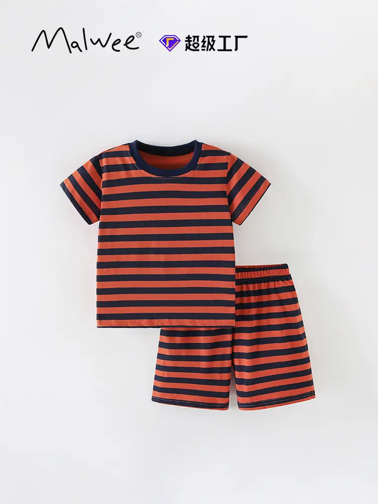 Malwee Boys Striped T-Shirt Shorts Set Summer - Image 2