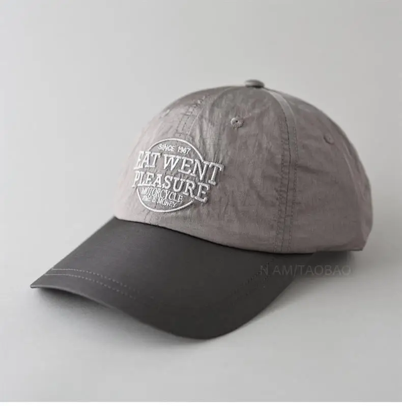 Grey Embroidered Baseball Cap with "New Feather Treasure" Design — feature 1