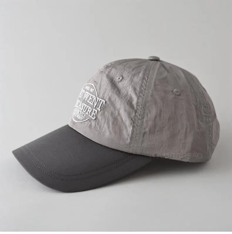 Grey Embroidered Baseball Cap with "New Feather Treasure" Design — feature 14