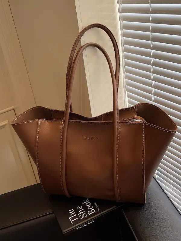 Brown Women's Large Tote Bag Spring Summer - Image 6