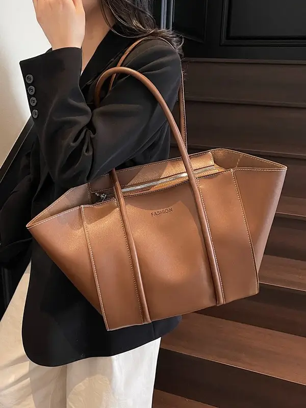 Brown Women's Large Tote Bag Spring Summer - Image 7