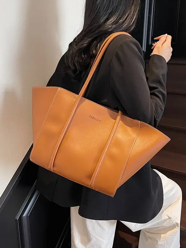 Brown Women's Large Tote Bag Spring Summer - Image 9