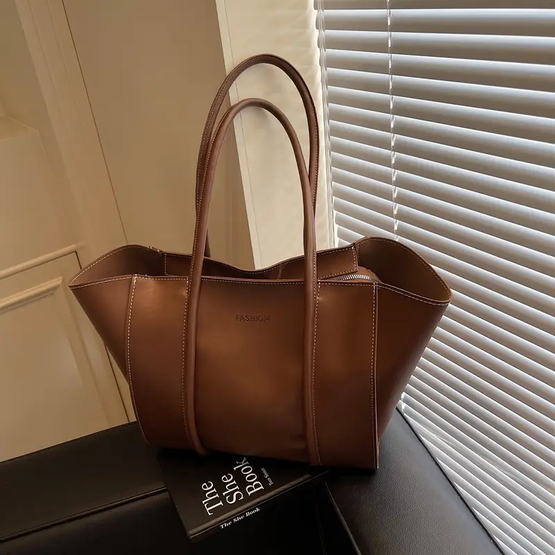 Brown Women's Large Tote Bag Spring Summer - Image 4