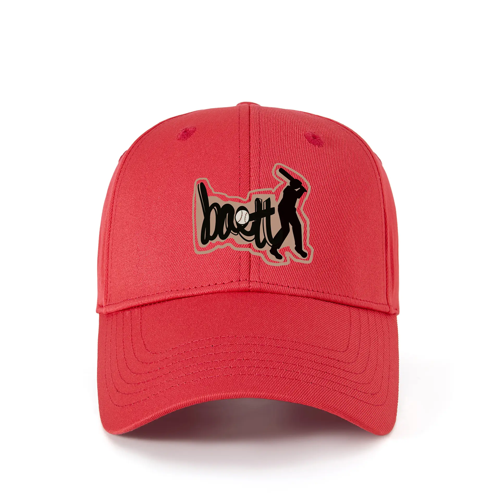 Men's Red Baseball Cap with Logo UV Protection - Image 4