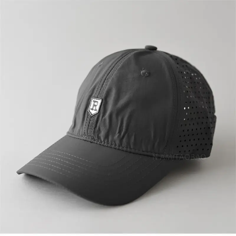 Men Grey Mesh Baseball Cap Summer Lightweight Breathable - Image 6