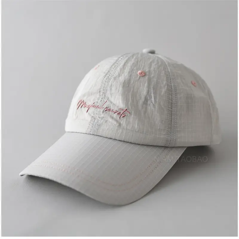 White Embroidered Baseball Cap with Logo - Image 3