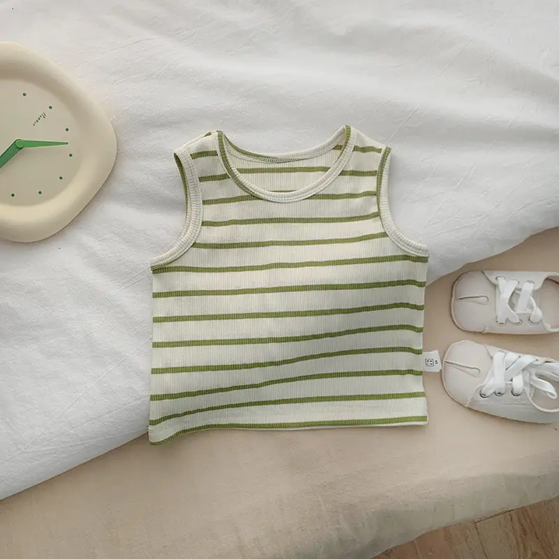 Baby Summer Striped Vest Vestless Top for Boys - Image 2