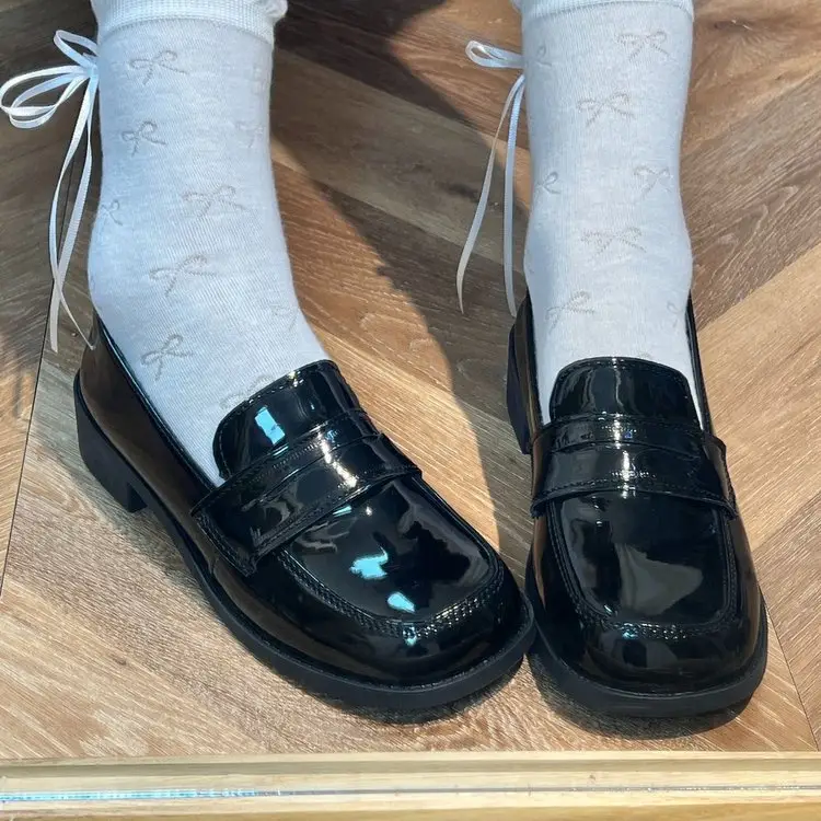 Basic Japanese Retro JK Square Head Thick Bottom Increased British Style Small Leather Shoes Female Student Uniform Shoes Spring New — feature 3