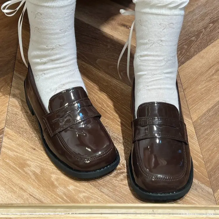 Basic Japanese Retro JK Square Head Thick Bottom Increased British Style Small Leather Shoes Female Student Uniform Shoes Spring New — feature 5