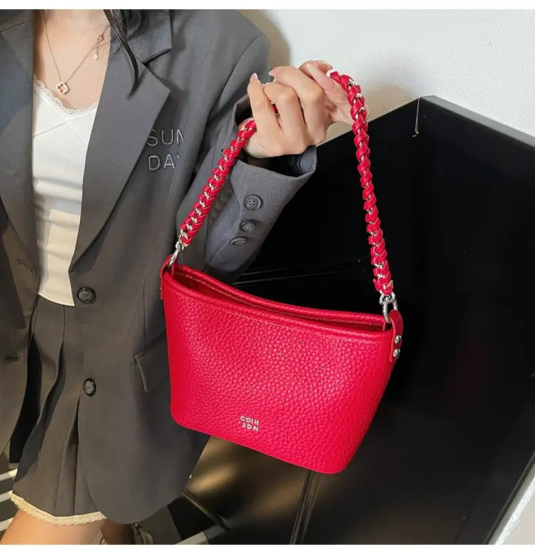 Vintage Bucket Bag Women's 2025 New Solid Color — feature 13