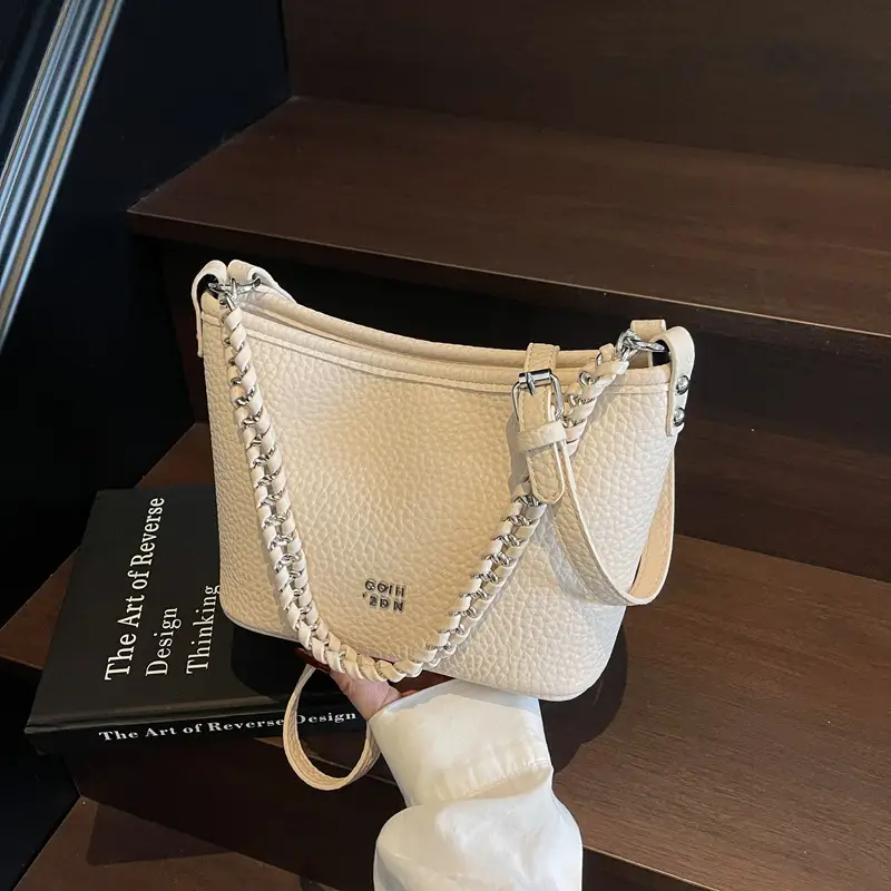 Vintage Bucket Bag Women's 2025 New Solid Color - Image 3
