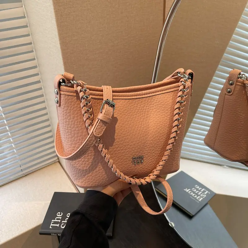 Vintage Bucket Bag Women's 2025 New Solid Color - Image 4