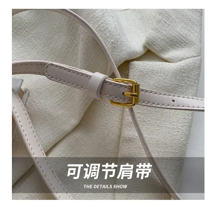 Women's White Square Shoulder Bag with Gold Clasp — feature 6