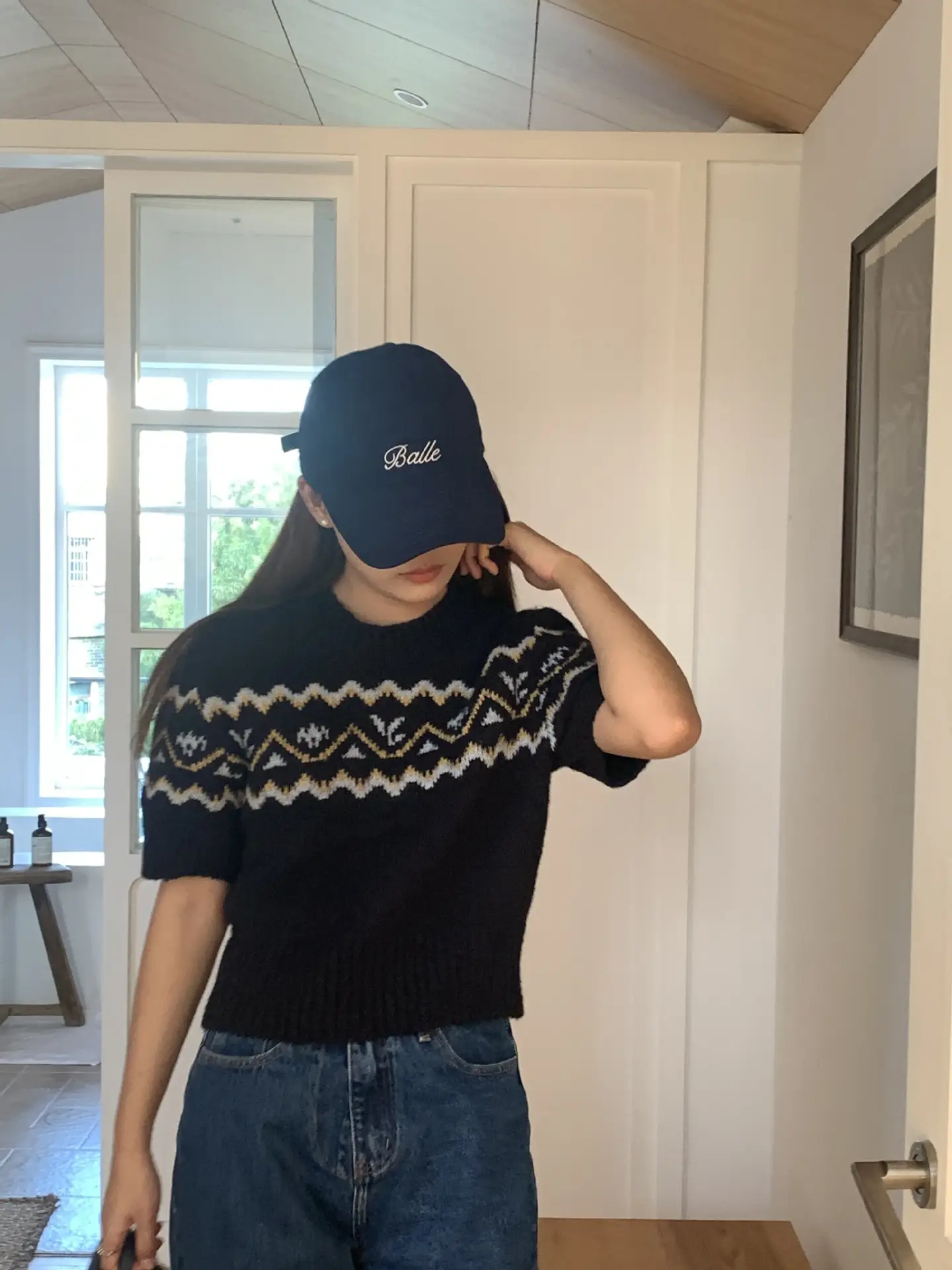 Balle Letter Sunscreen Cap Women Black Small — feature 52