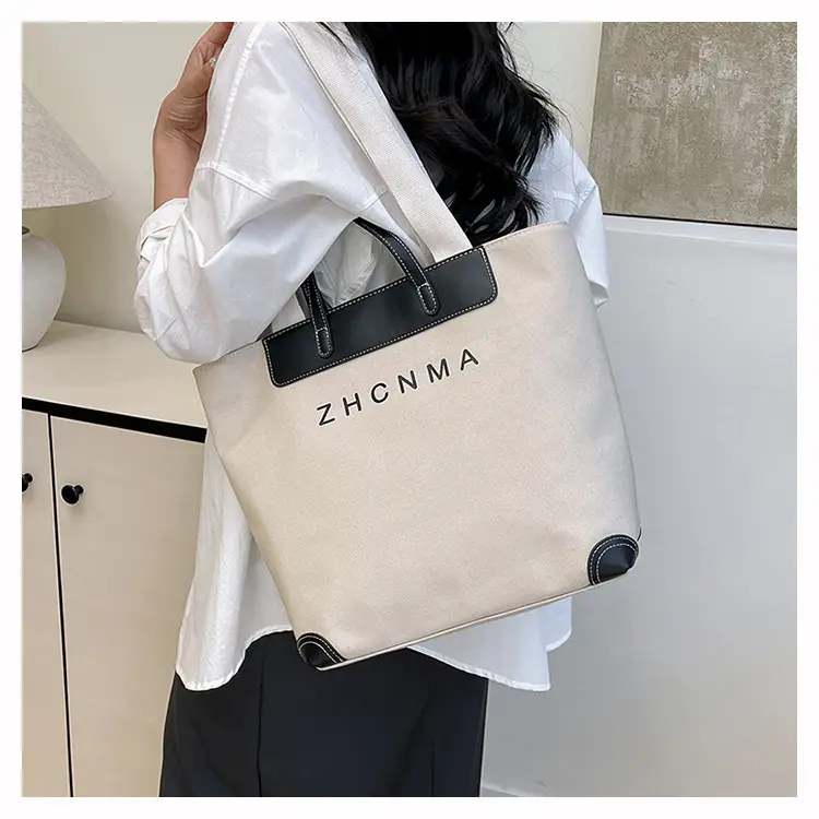 Korean Style Canvas Shoulder Bag Blue Brown 2025 — feature 15