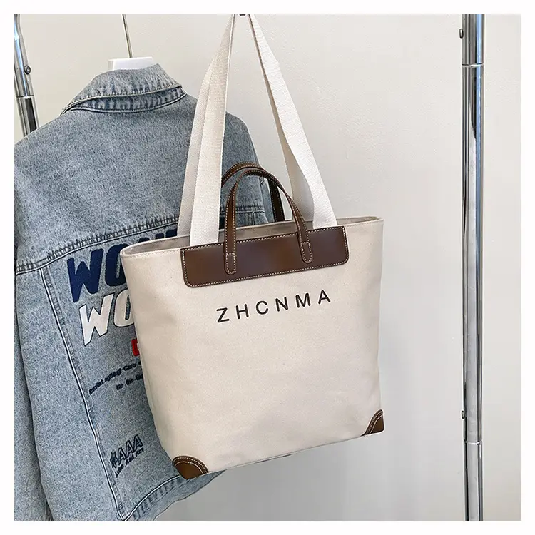 Korean Style Canvas Shoulder Bag Blue Brown 2025 — feature 30