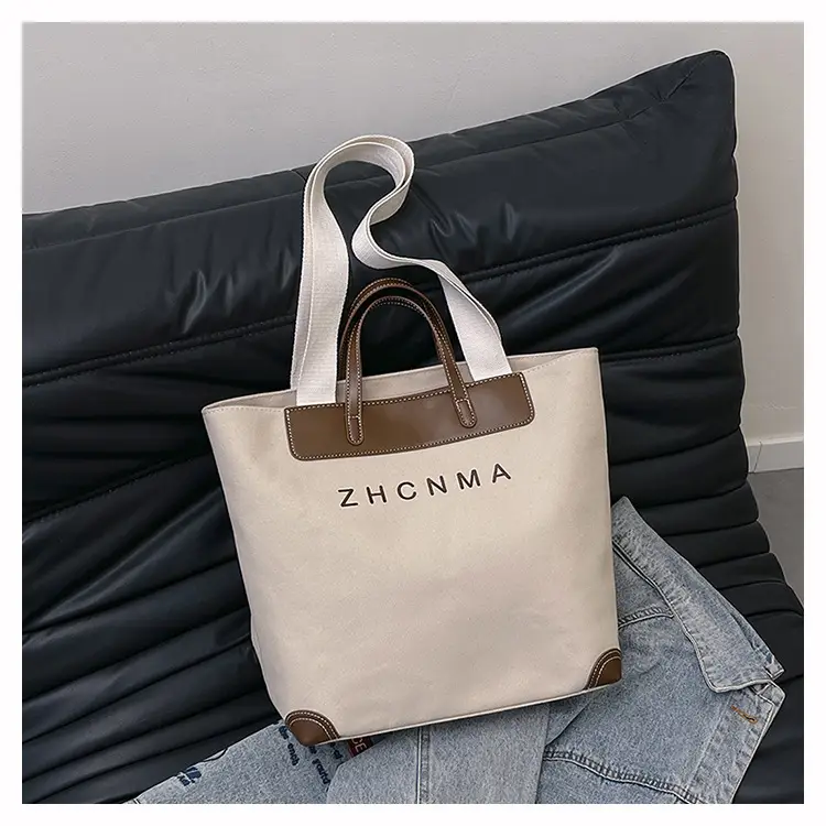 Korean Style Canvas Shoulder Bag Blue Brown 2025 — feature 39
