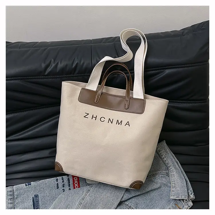 Korean Style Canvas Shoulder Bag Blue Brown 2025 — feature 40