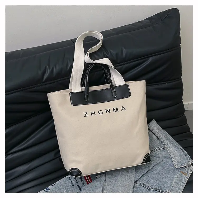 Korean Style Canvas Shoulder Bag Blue Brown 2025 — feature 41