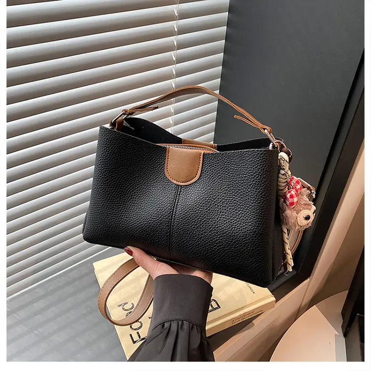 2025 Women's White Leather Shoulder Crossbody Bag with Cute Charm — feature 18