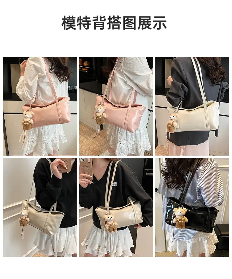 Vintage Work Commuter Bag Women's All-match New Fashion One-shoulder Underarm Bag High-end Sense Handbag luggage and leather goods — feature 10