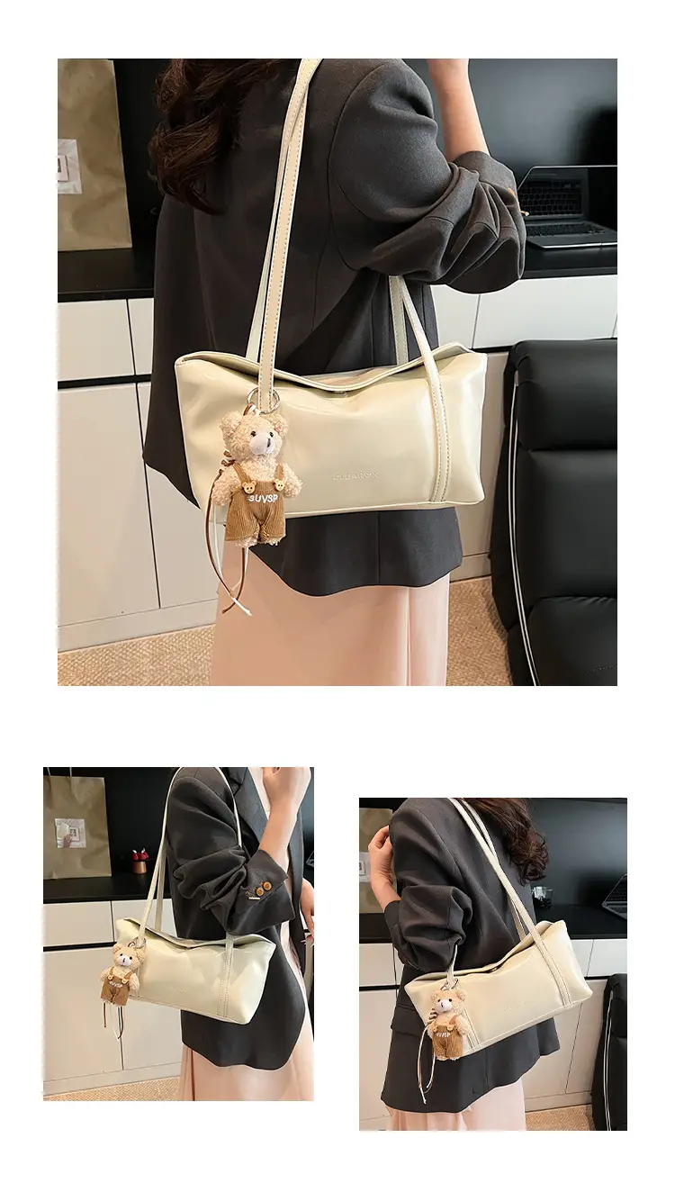 Vintage Work Commuter Bag Women's All-match New Fashion One-shoulder Underarm Bag High-end Sense Handbag luggage and leather goods — feature 11