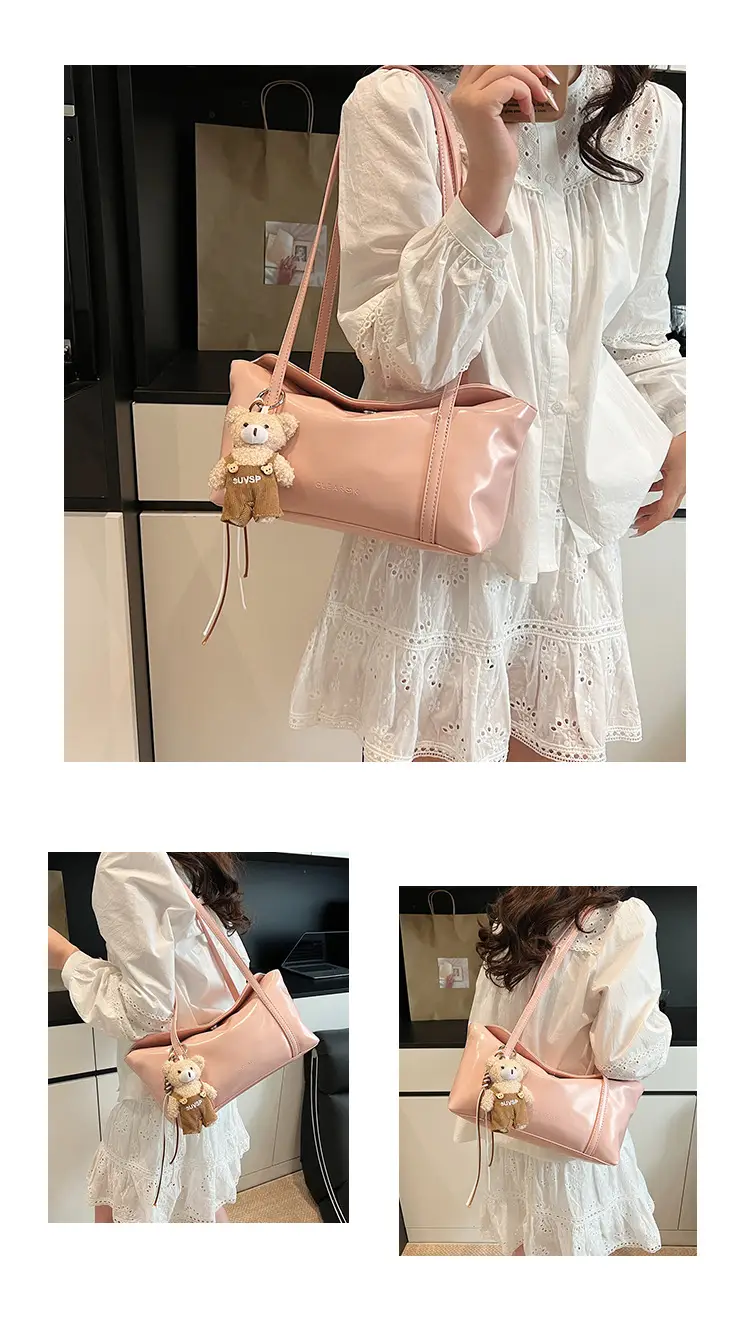 Vintage Work Commuter Bag Women's All-match New Fashion One-shoulder Underarm Bag High-end Sense Handbag luggage and leather goods — feature 12