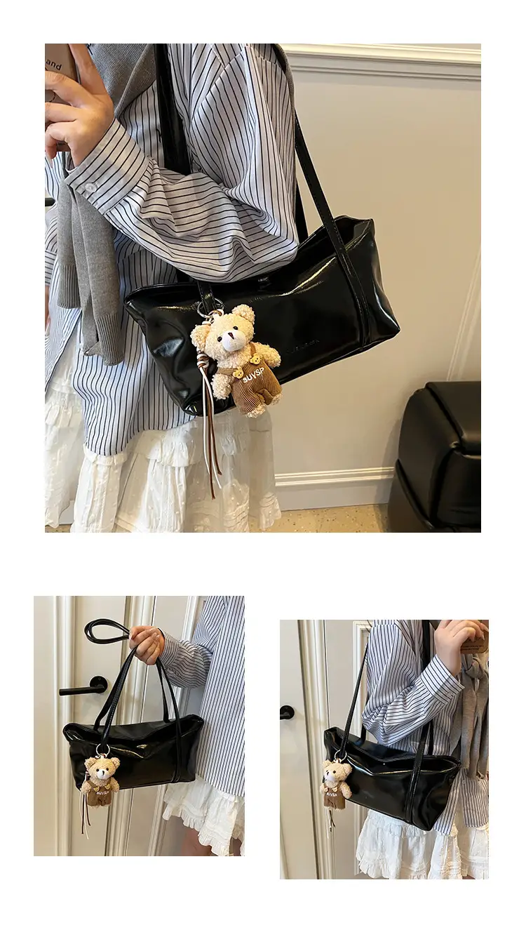 Vintage Work Commuter Bag Women's All-match New Fashion One-shoulder Underarm Bag High-end Sense Handbag luggage and leather goods — feature 13
