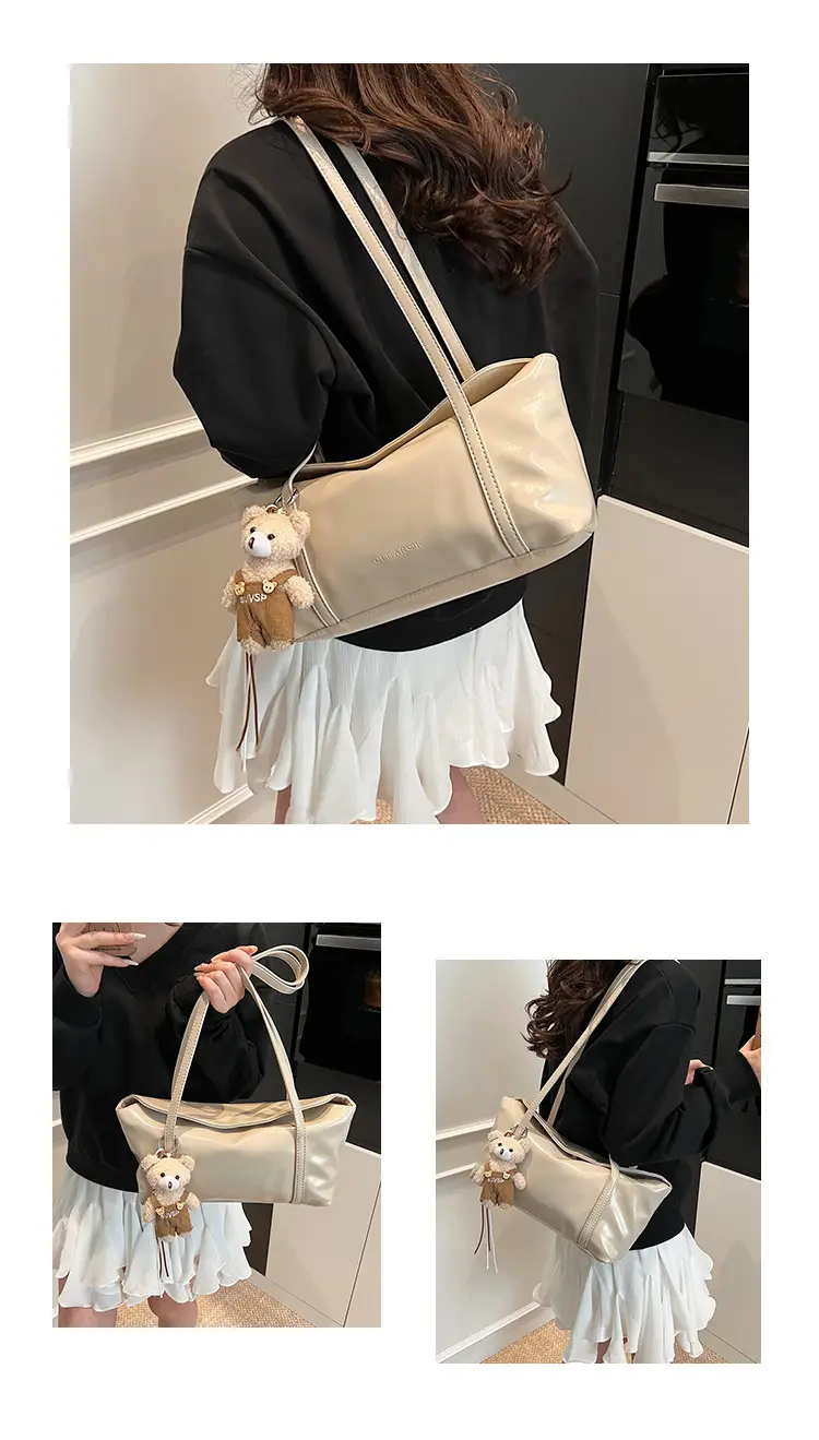 Vintage Work Commuter Bag Women's All-match New Fashion One-shoulder Underarm Bag High-end Sense Handbag luggage and leather goods — feature 14
