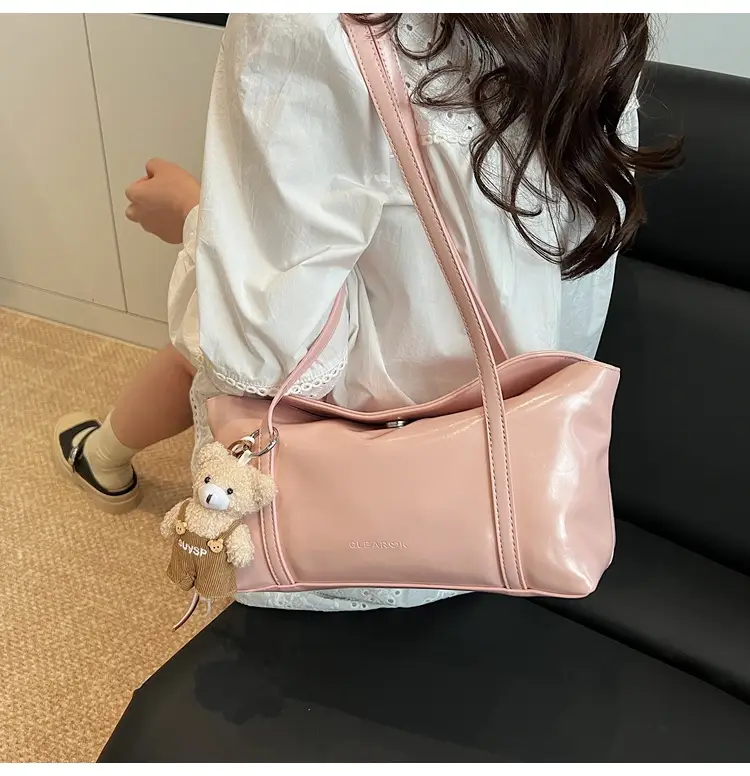 Vintage Work Commuter Bag Women's All-match New Fashion One-shoulder Underarm Bag High-end Sense Handbag luggage and leather goods — feature 15