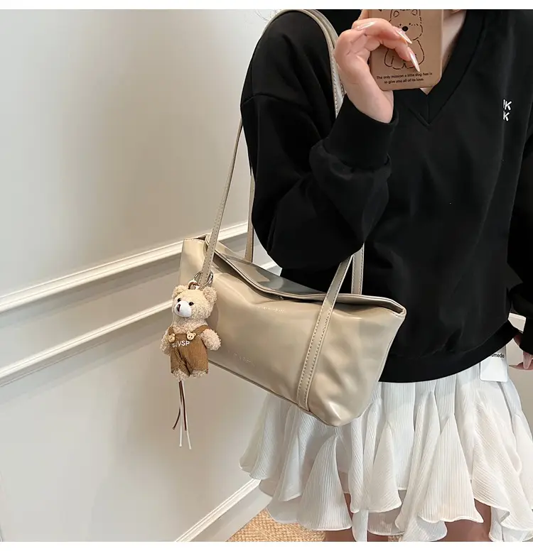 Vintage Work Commuter Bag Women's All-match New Fashion One-shoulder Underarm Bag High-end Sense Handbag luggage and leather goods — feature 16