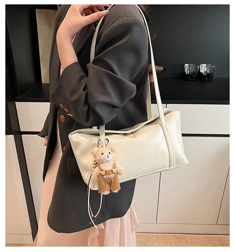 Vintage Work Commuter Bag Women's All-match New Fashion One-shoulder Underarm Bag High-end Sense Handbag luggage and leather goods — feature 2