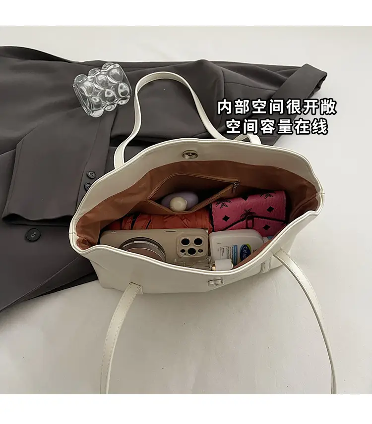Vintage Work Commuter Bag Women's All-match New Fashion One-shoulder Underarm Bag High-end Sense Handbag luggage and leather goods — feature 9