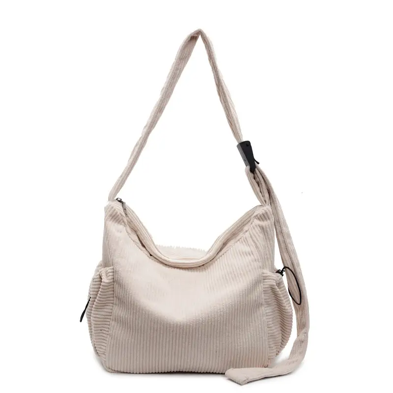 Black Lazy Underarm Tote Bag for Women New Corduroy Commuter Shoulder Crossbody - Image 10