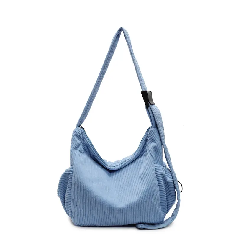 Black Lazy Underarm Tote Bag for Women New Corduroy Commuter Shoulder Crossbody - Image 5