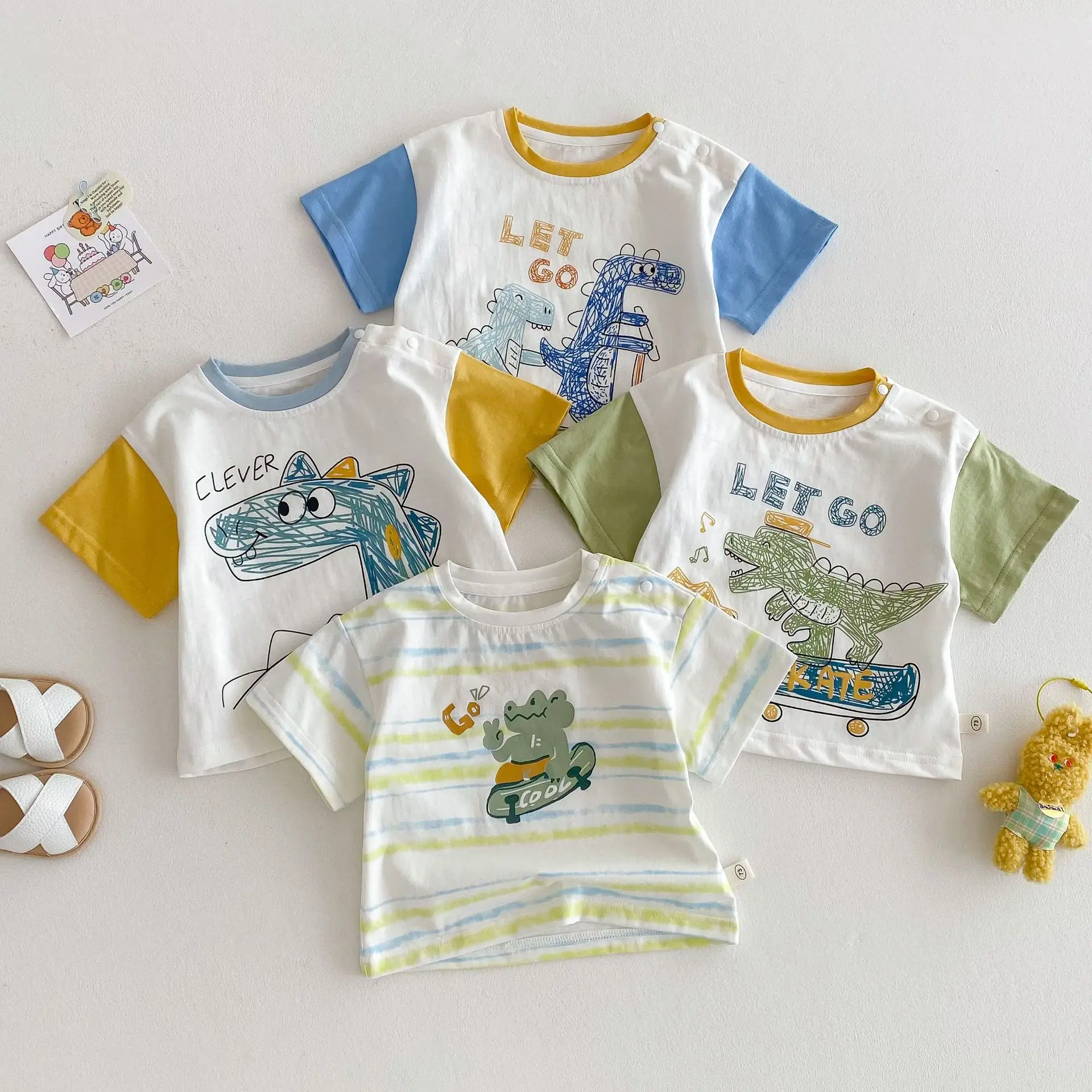 Boys Striped Cartoon T-Shirt 2026 Summer - Image 4