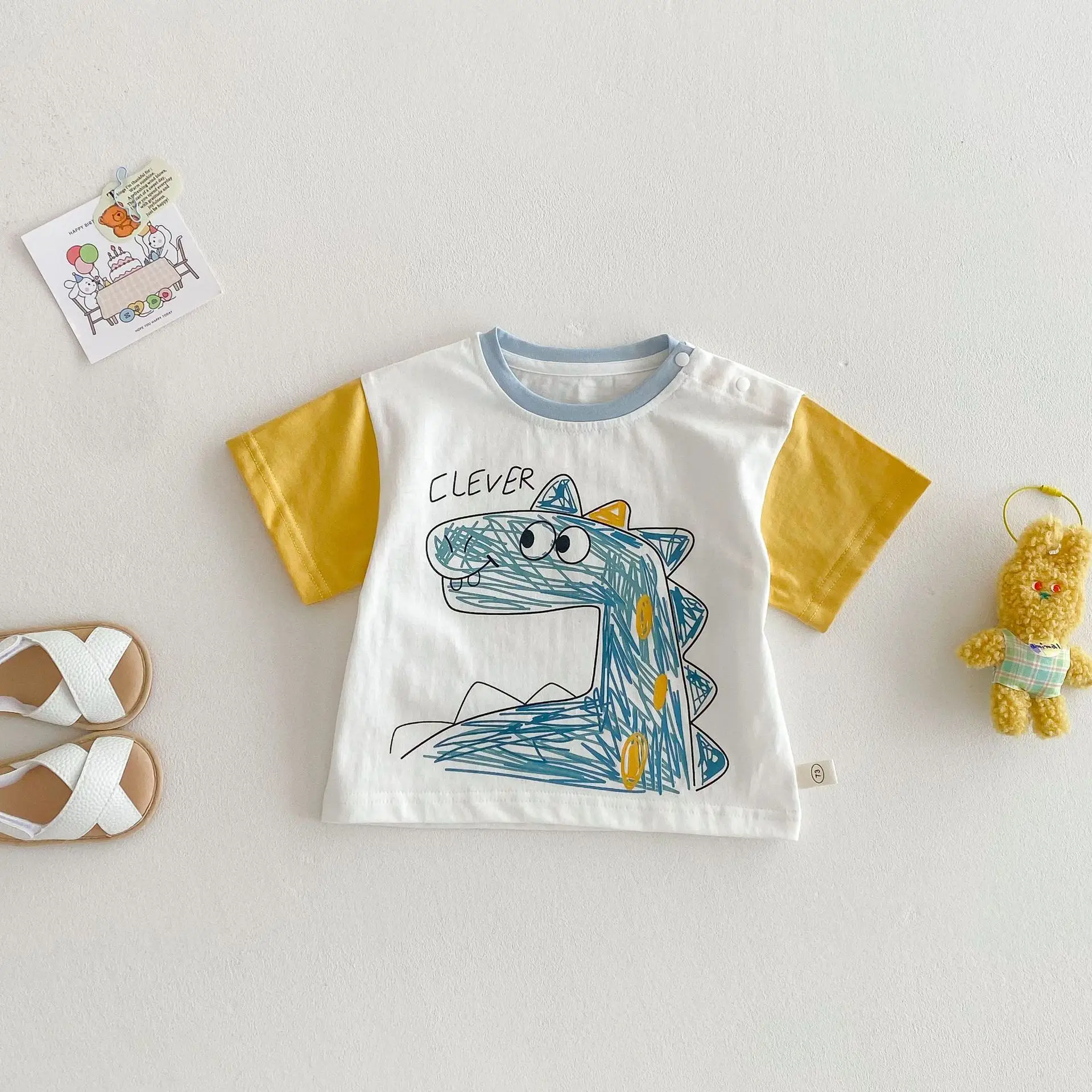 Boys Striped Cartoon T-Shirt 2026 Summer - Image 3