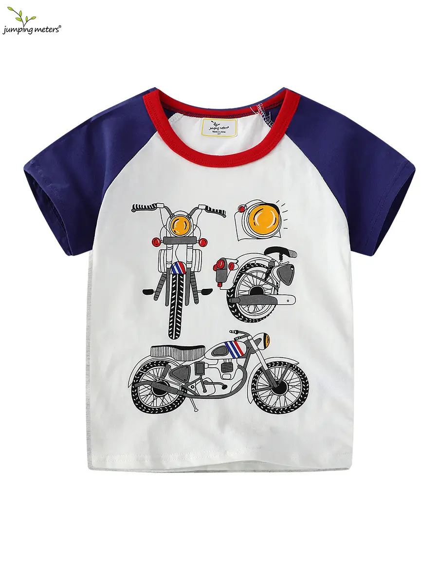 2026 Boys T-Shirt Motorcycle Print European American Style - Image 2